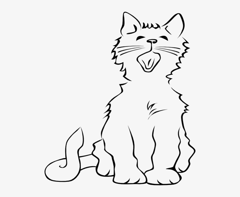 Cat Outline Clipart Clipart Cat Outline - Cat Meowing Clip Art, transparent png #3080040