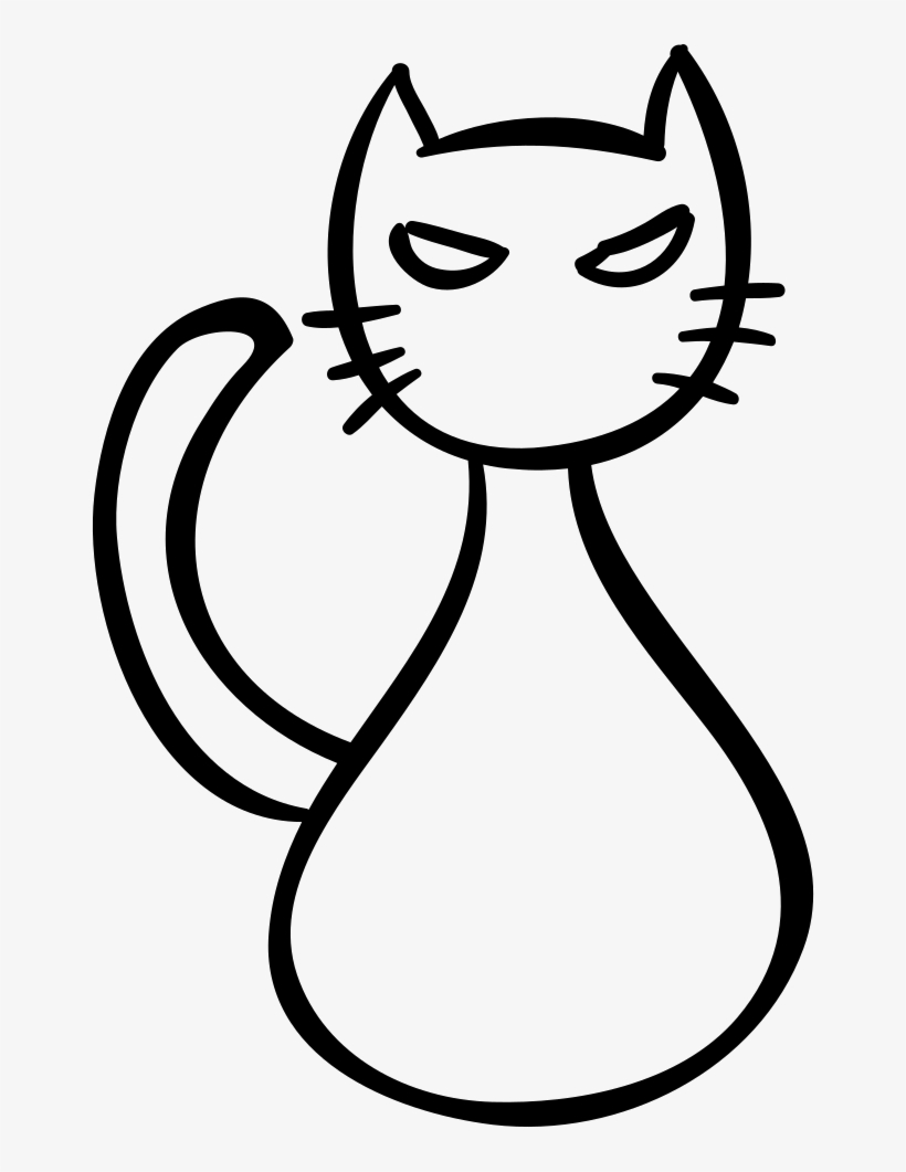 Cat Outline Comments - Hello Kitty Vector Logo, transparent png #3080168