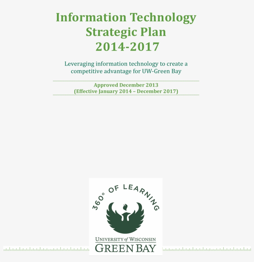 It Strategic Plan Outline Main Image - University Of Wisconsin Green Bay, transparent png #3080169