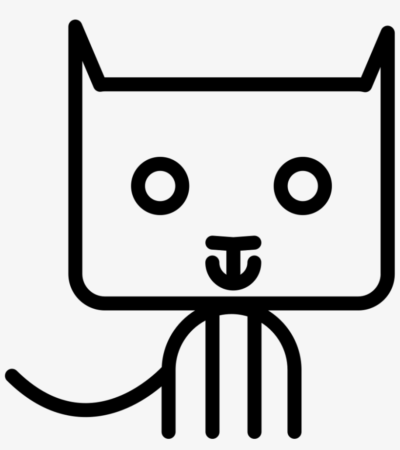 Cat Cartoon Sitting Outline - Cat, transparent png #3080279