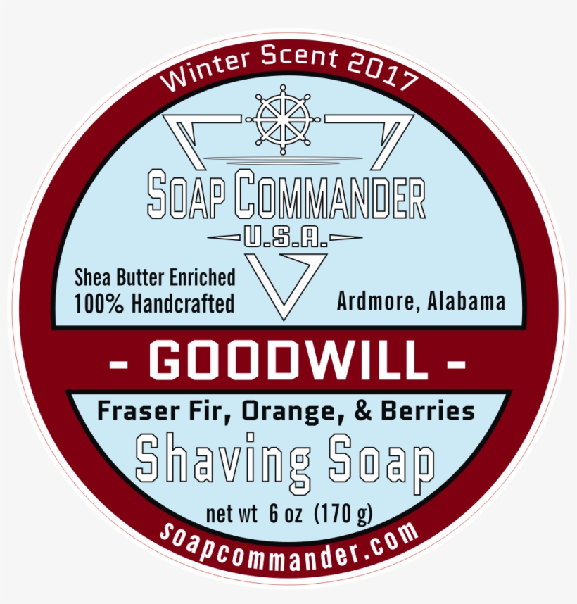 Goodwill White Middle Outline V=1512524399 - Soap Commander Shaving Soap, Fortitude, transparent png #3080381