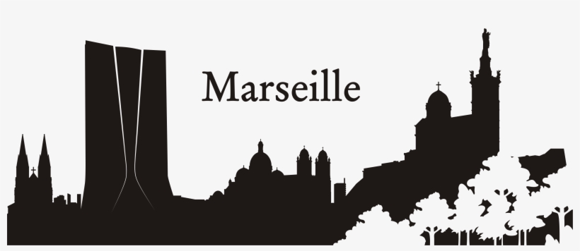 Une Esquisse De La Ville De Marseille En Sticker Mural - Marseille, transparent png #3081298