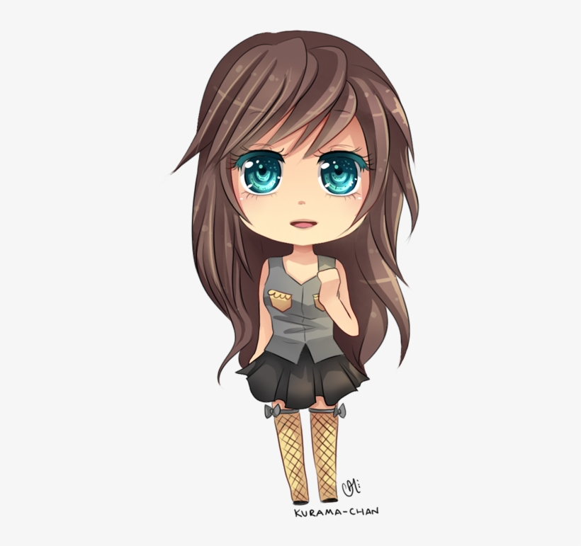 Chibi Girl With Brown Curly Hair - Chibi Girl Brown Hair Blue Eyes, transparent png #3082560