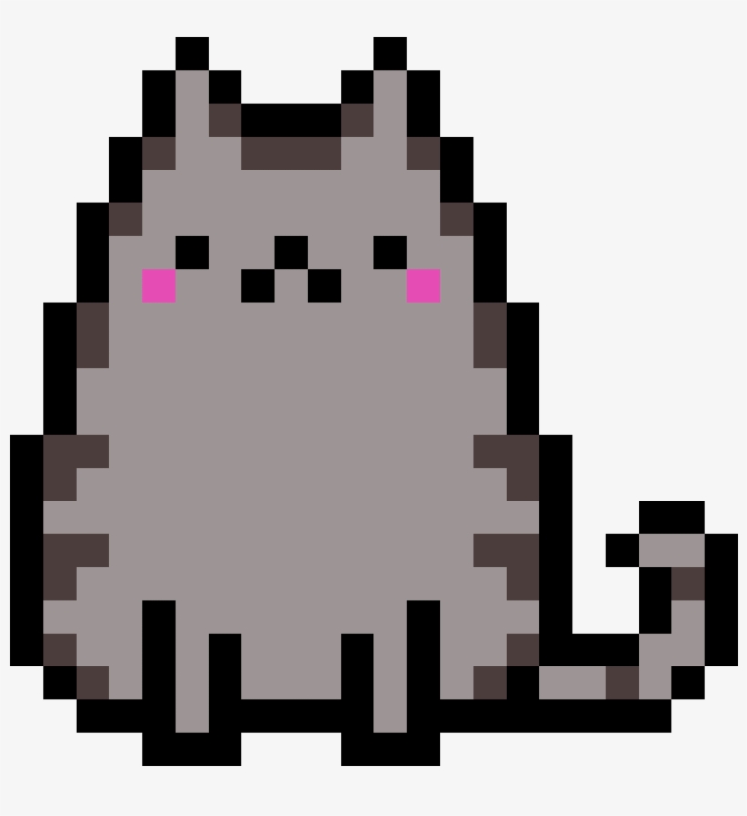 Pusheen Cat Pixel Art Grid