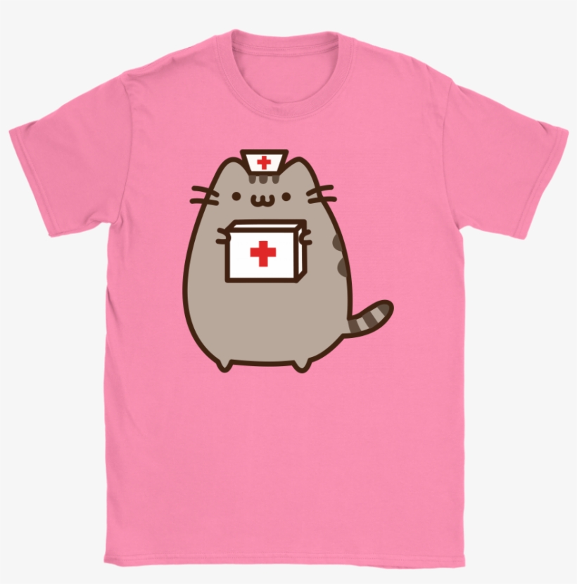Funny Pusheen Cat Nurse T Shirt Nurse Shirt - Death Metal Cute, transparent png #3083292