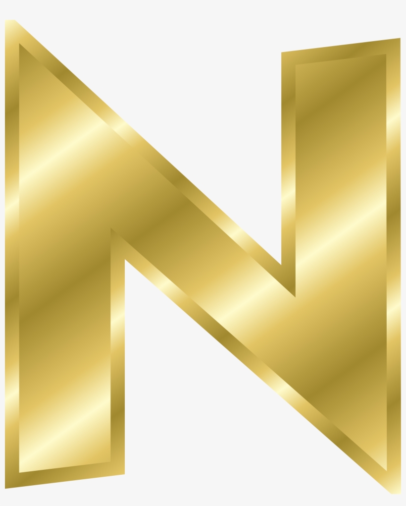 Big Image - Letter N In Gold, transparent png #3083440