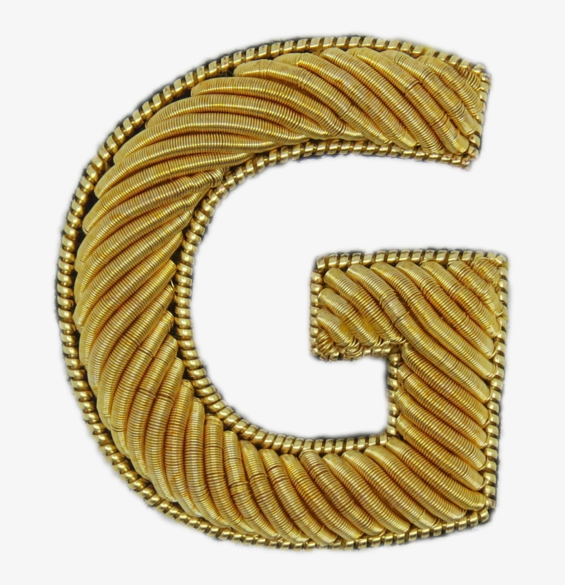 Block Gold Embroidered Letters - Letter, transparent png #3083977