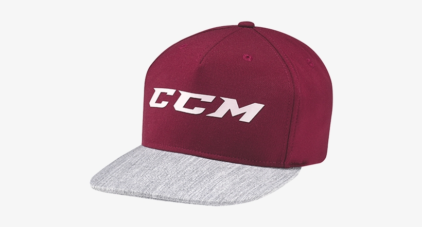 Campus Flat Brim Snapback - Ccm Chambray Snapback Hockey Hat - Ivy Bergundy/grey, transparent png #3084870