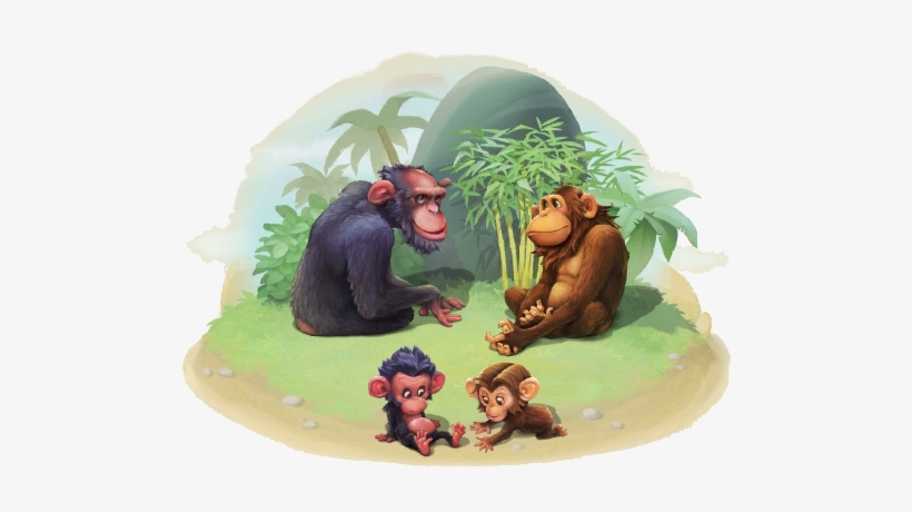 Chimpanzee Family - Chimpanzee, transparent png #3086487