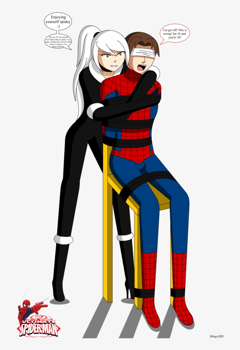 Ultimate Spider-man Captured By Black Cat - Spiderman And Black Cat Fanart, transparent png #3086770