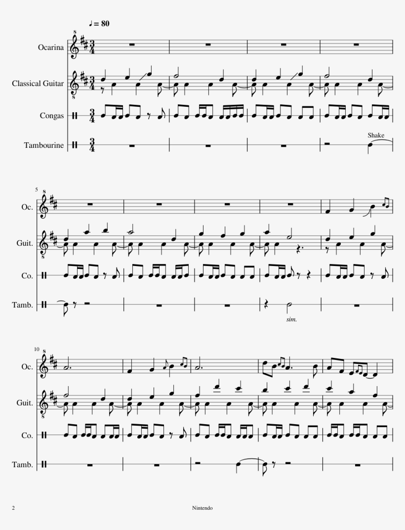 Stables Sheet Music Composed By Manaka Kataoka 2 Of - Botw Stables Sheet Music, transparent png #3087705