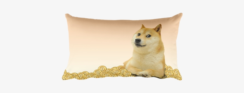 Dogecoin Doge On Bitcoin Large Rectangular Pillow - Shibe-doge Throw Blanket, transparent png #3087967
