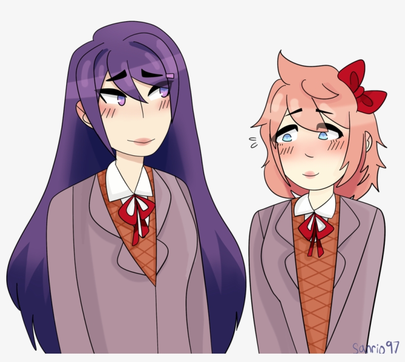 “doki Doki Lesbian Club ” - Sayori X Yuri Ddlc, transparent png #3088322