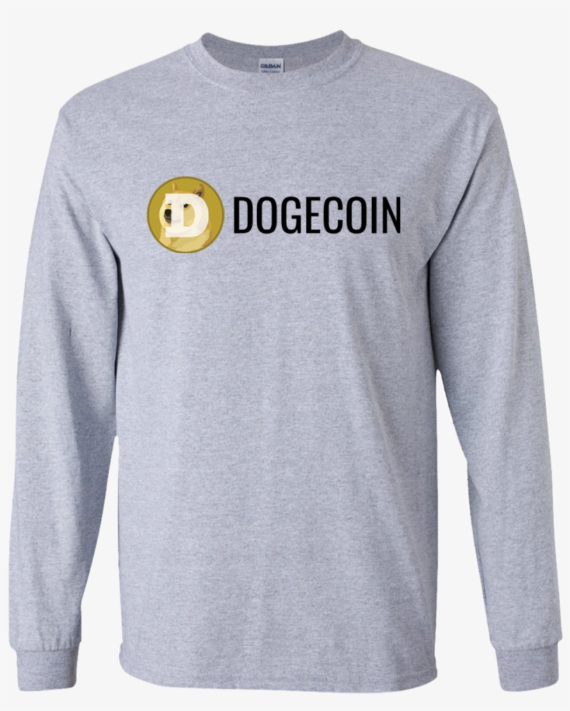G240 Gildan Ls Ultra Cotton T-shirt / Dogecoin - Long-sleeved T-shirt, transparent png #3088455