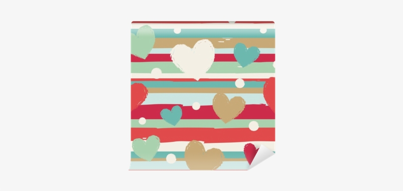 Seamless Vector Pattern With Horizontal Stripes, Dots - Point, transparent png #3089832