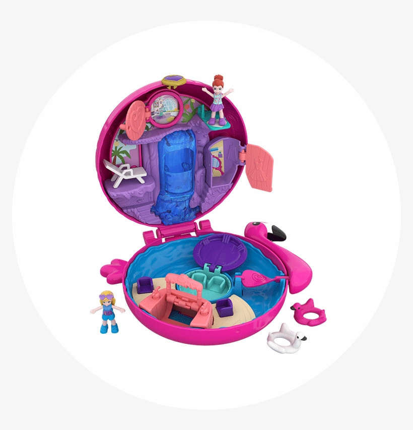 Polly Pocket Pocket World Flamingo Floatie Compact - Polly Pocket Noel 2018, transparent png #3090318