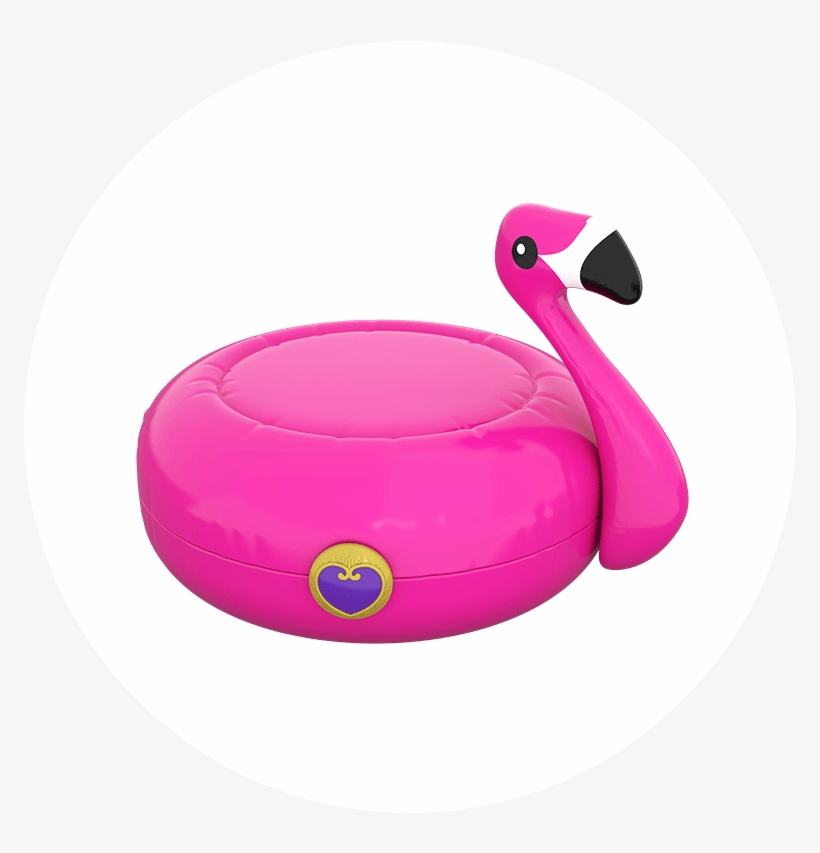 Polly Pocket Pocket World Flamingo Floatie Compact - Flamingo Polly Pocket 2018, transparent png #3090898