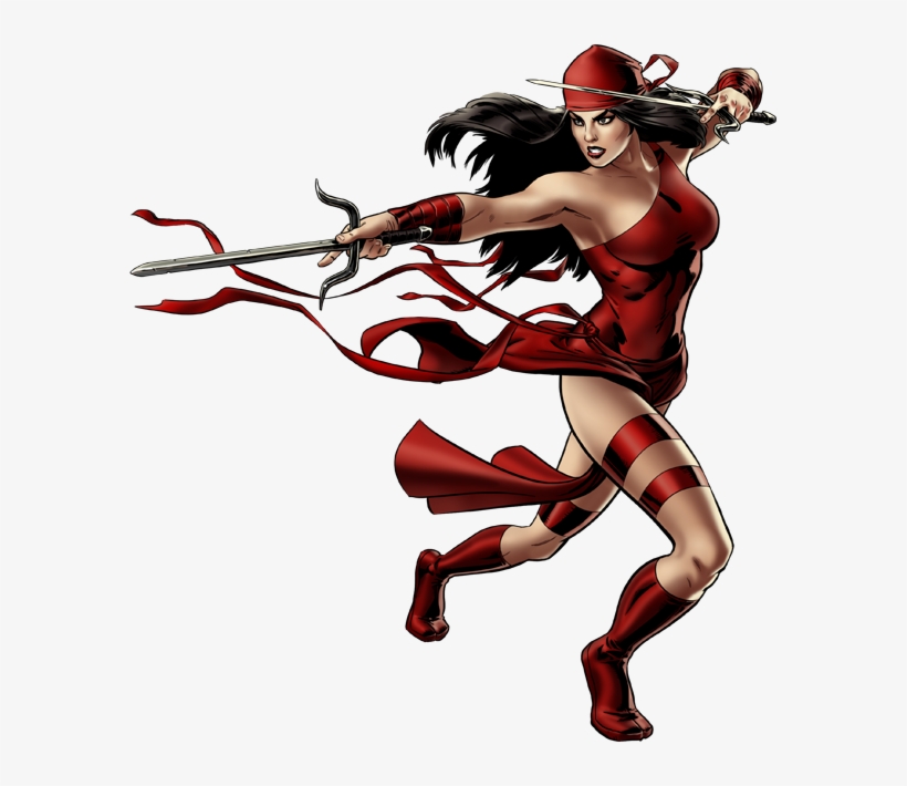 Elektra Right Portrait Art - Marvel Avengers Alliance Elektra, transparent png #3091026