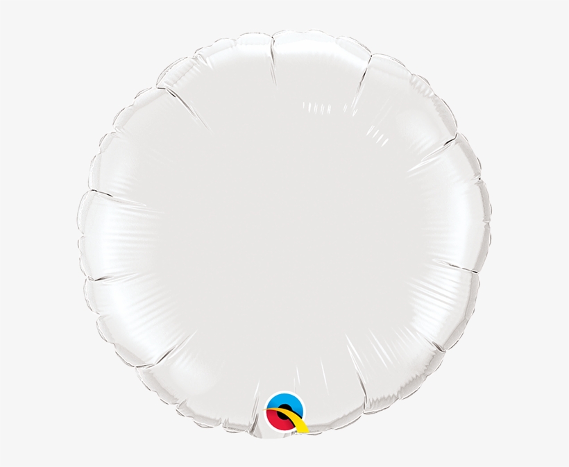 18″ White Circular Foil Balloon - Balloon, transparent png #3091405