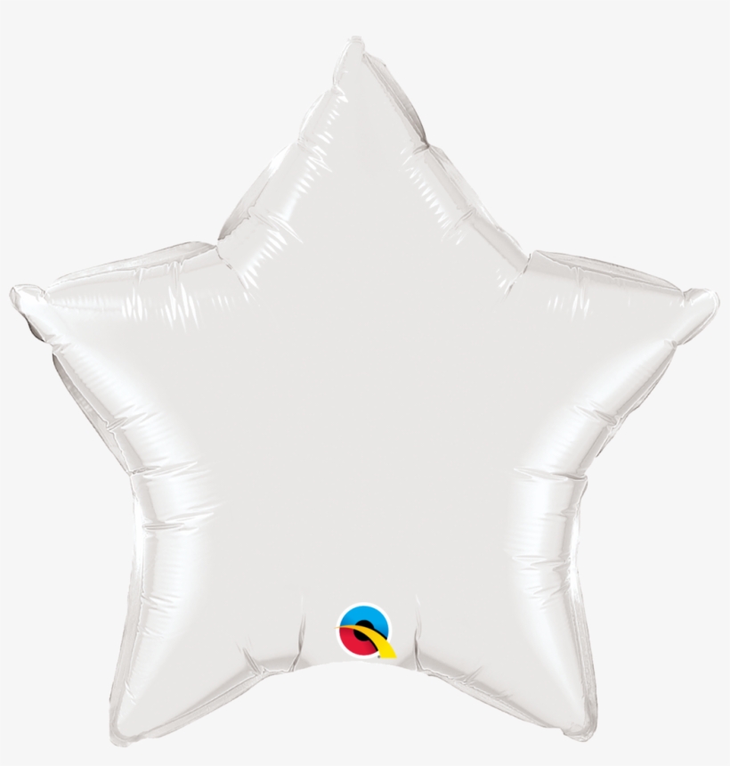 20" White Star Foil Balloon - White Star Mylar Balloon, transparent png #3091648