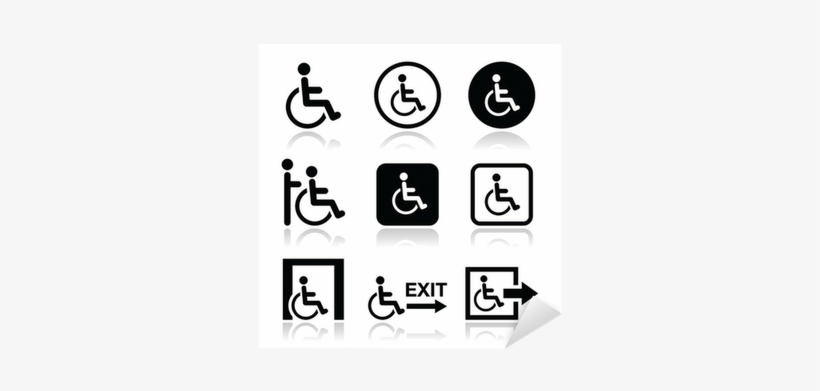 Man On Wheelchair, Disabled, Emergency Exit Icon Sticker - Disability Symbol, transparent png #3092397