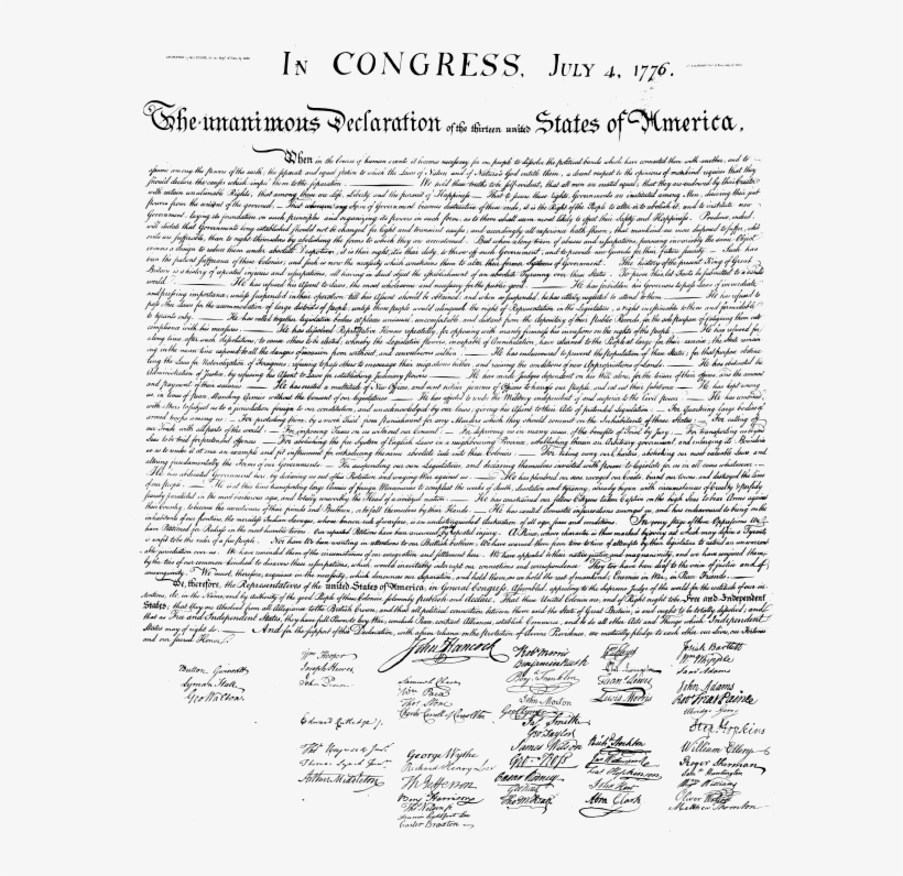 Us Declaration Of Independence - Declaration Of Independence White, transparent png #3092828