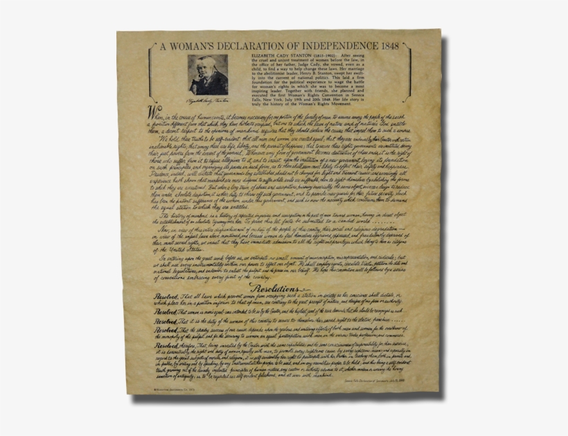 A Woman's Declaration Of Independence - Document, transparent png #3092894
