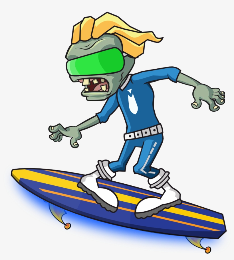 Hoverboard Zombie Fan Art - Zombie Afro De Plants Vs Zombies 2, transparent png #3093323