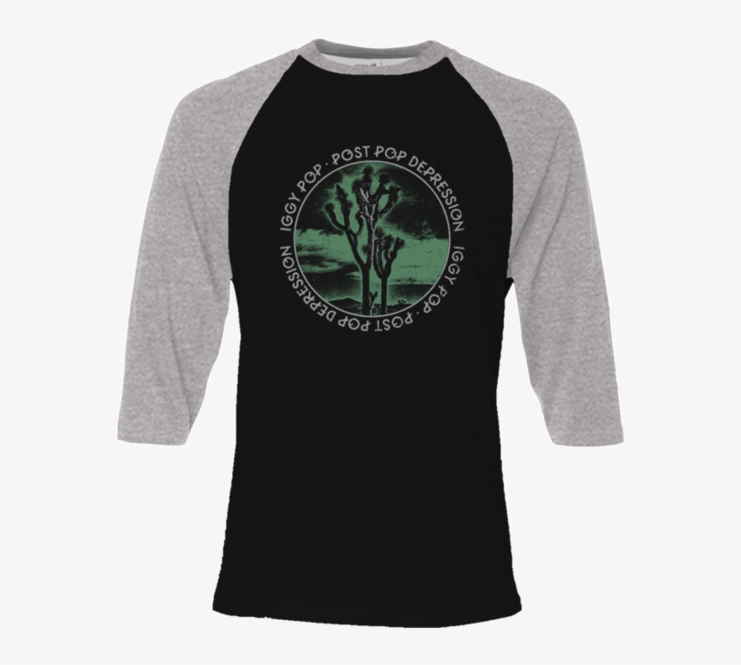 Joshua Tree 3/4 Sleeve Baseball Tee - Tričko Pánské/iggy Pop Ppd Joshua Tree/černé/velikost, transparent png #3093607