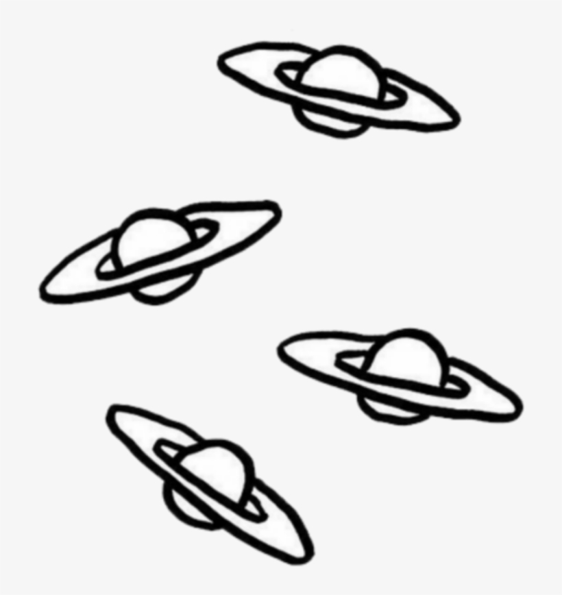 Space Saturn Aesthetic Localcupcakeaesthetics Tumblr - Planet Illustration Black White, transparent png #3094388