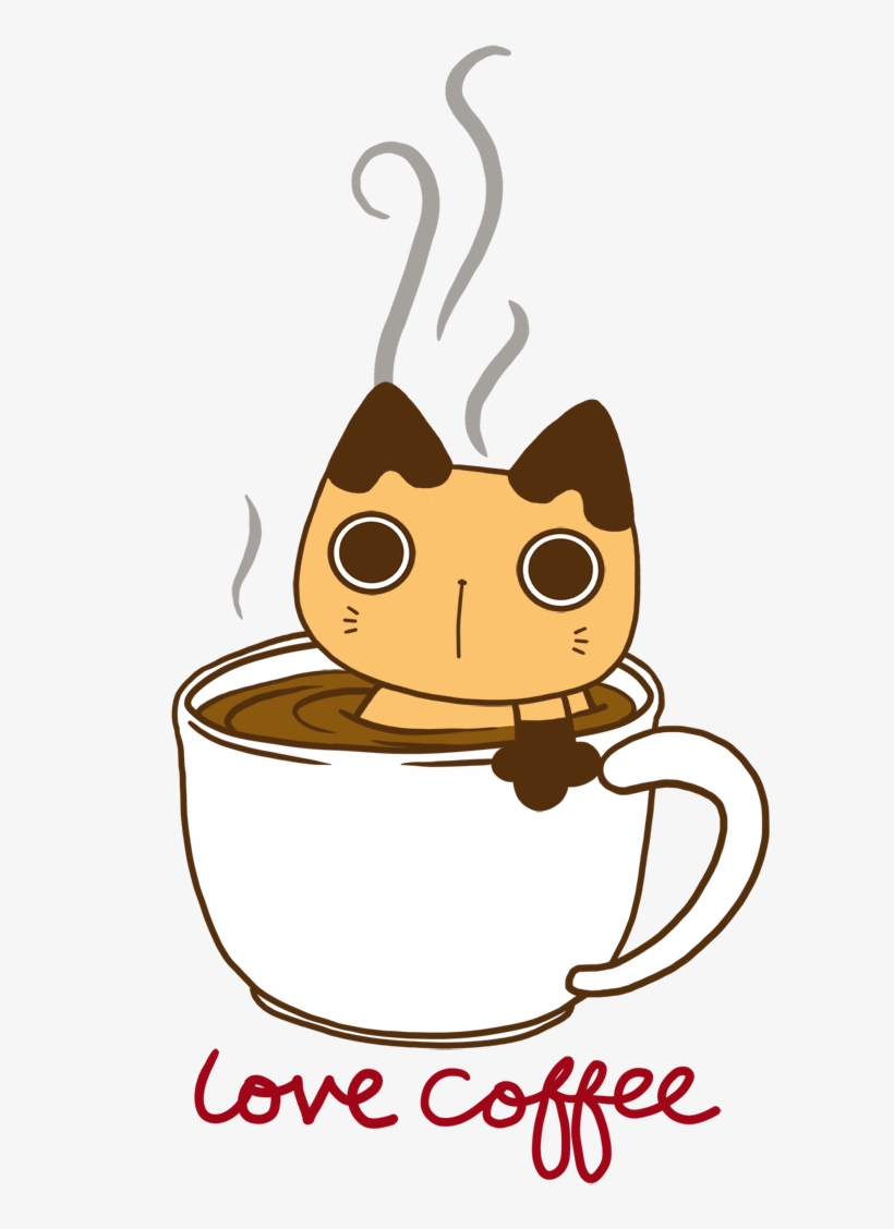 Love Coffee Kitty In Coffee Cup - Coffee Png, transparent png #3095442