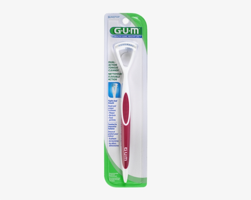 Gum® Dual Action Tongue Cleaner - Gum Tongue Cleaner = Pack Of 3, transparent png #3095734