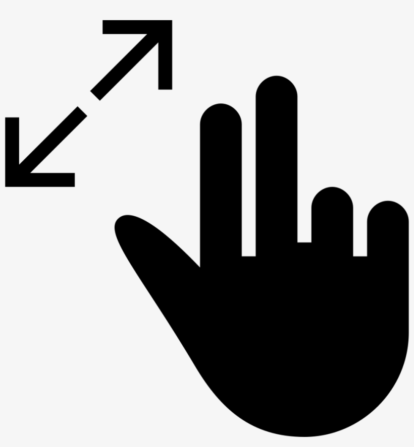 Two Fingers Swipe Out Gesture Of Black Hand Symbol - Simbolo Dosdedos, transparent png #3096610