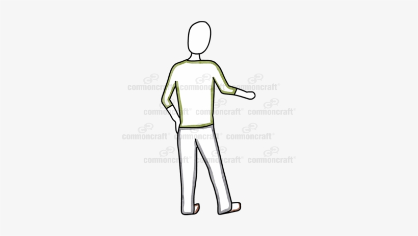 Male Stand Back Hand Out - Illustration, transparent png #3096765