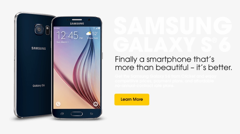 Samsung Galaxy S6 S 6 Cricket Wireless Cell Phone Plan - Samsung Galaxy S6, G920p Black Sapphire 64gb - Sprint, transparent png #3096893