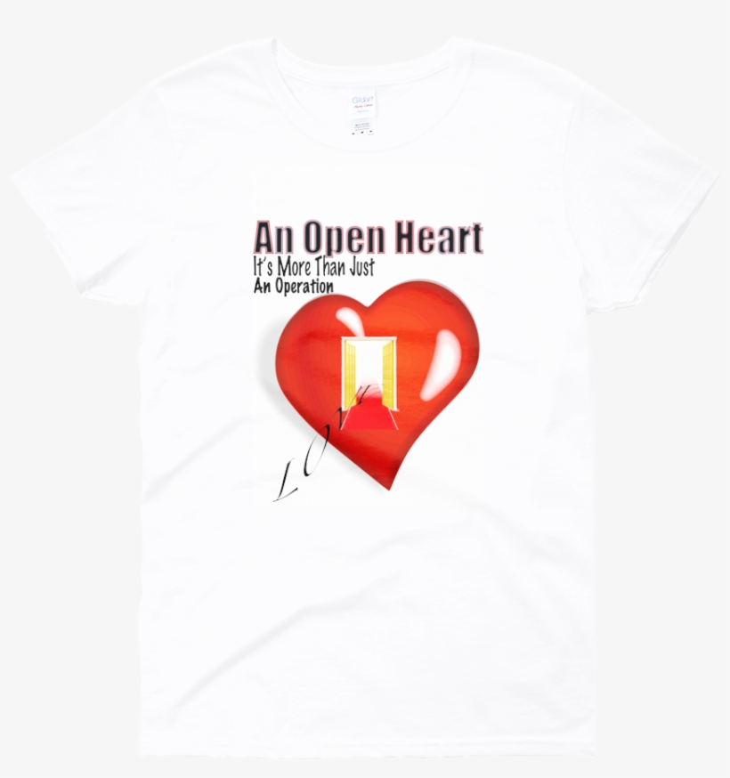 Ladies "open Heart" Short Sleeve T-shirt Promise Promotional - Heart, transparent png #3097503