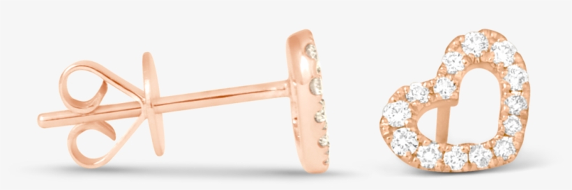 Open Heart Diamond Earrings - Earring, transparent png #3097645