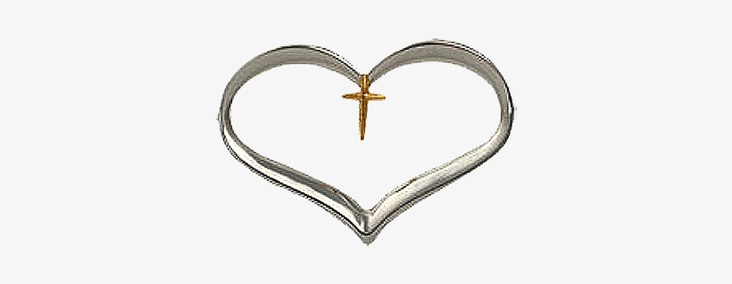 Large Open Heart With Cross Topper - Locket, transparent png #3097719
