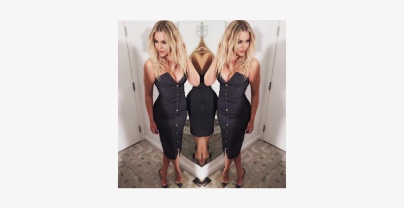 Khloe Kardashian The Kocktails With Khloe Star Did - Denim Dress Black Strapless, transparent png #3098590