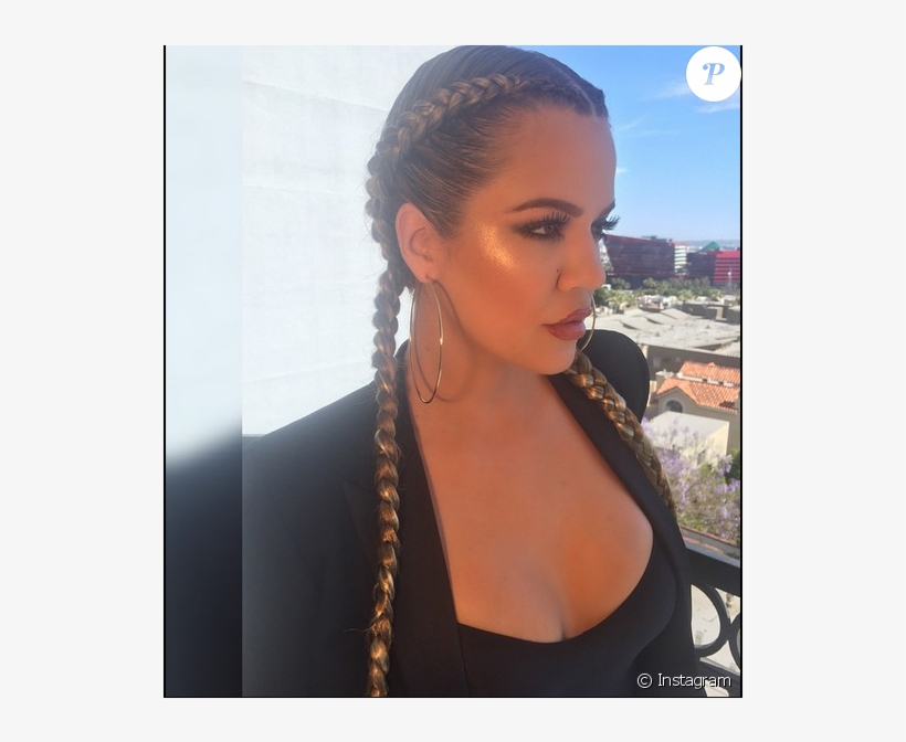 A Socialite Khloé Kardashian Apostou Na Tendência Das - Khloe Kardashian Two French Braids, transparent png #3098738