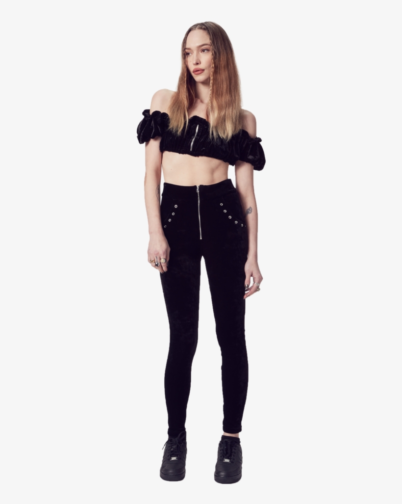 black velvet skinny trousers