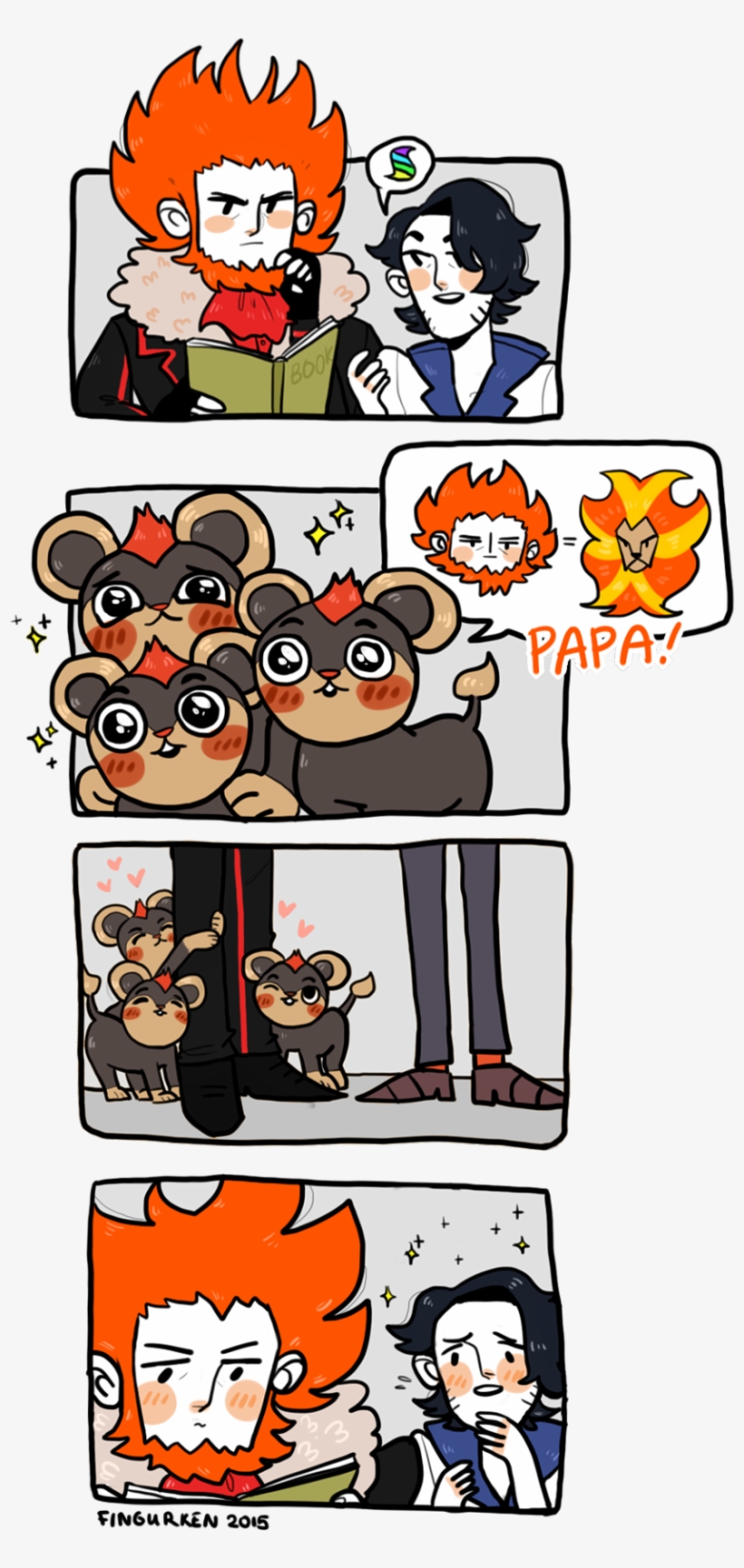 “a Bunch Of Litleo In Sycamore's Lab Think That Lysandre - Lysandre And Sycamore Comic, transparent png #3098866