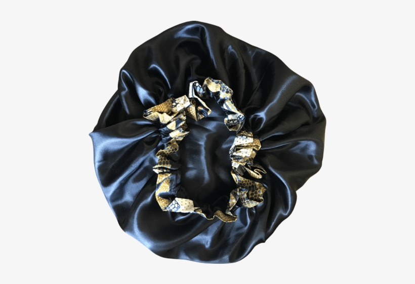 Snake Trim Ankara Print Satin Bonnet - Hobo Bag, transparent png #3099438
