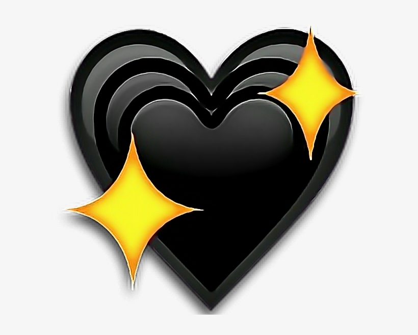Emojis Png Corazones - Black Sparkling Heart Emoji - Free Transparent ...