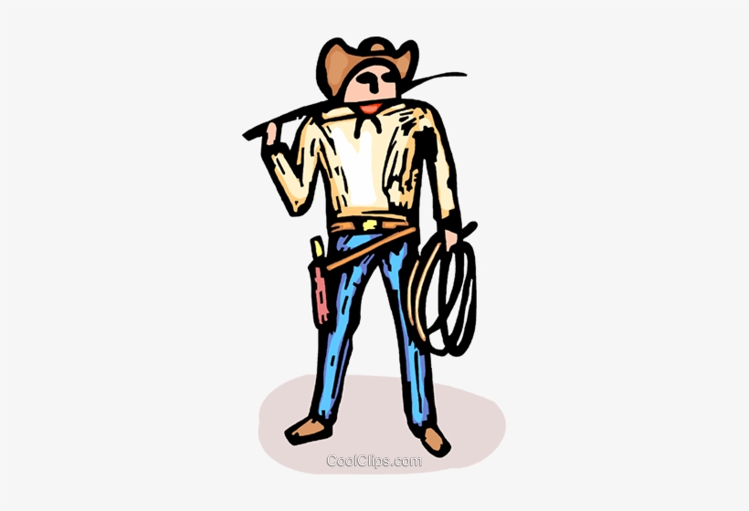 Cowboy With Gun And Whip Royalty Free Vector Clip Art - Cowboy Whip Clipart Png, transparent png #310706
