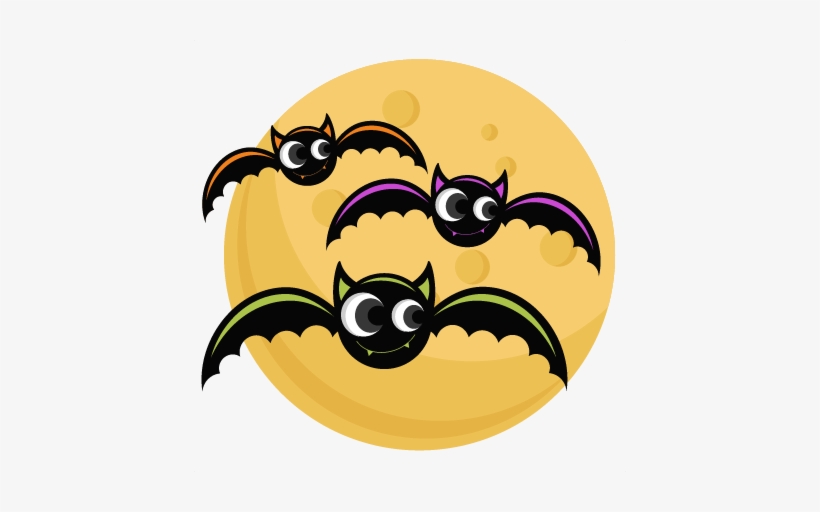 Bats With Moon Svg Cutting Files Bat Svg Cut File Halloween - Cute Halloween Bat Png, transparent png #310899