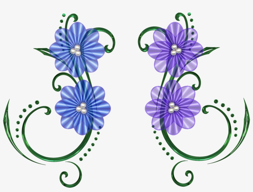 Flower Pearls Design Swirl Floral 1422261 - Png Victorian Flower Png, transparent png #312001