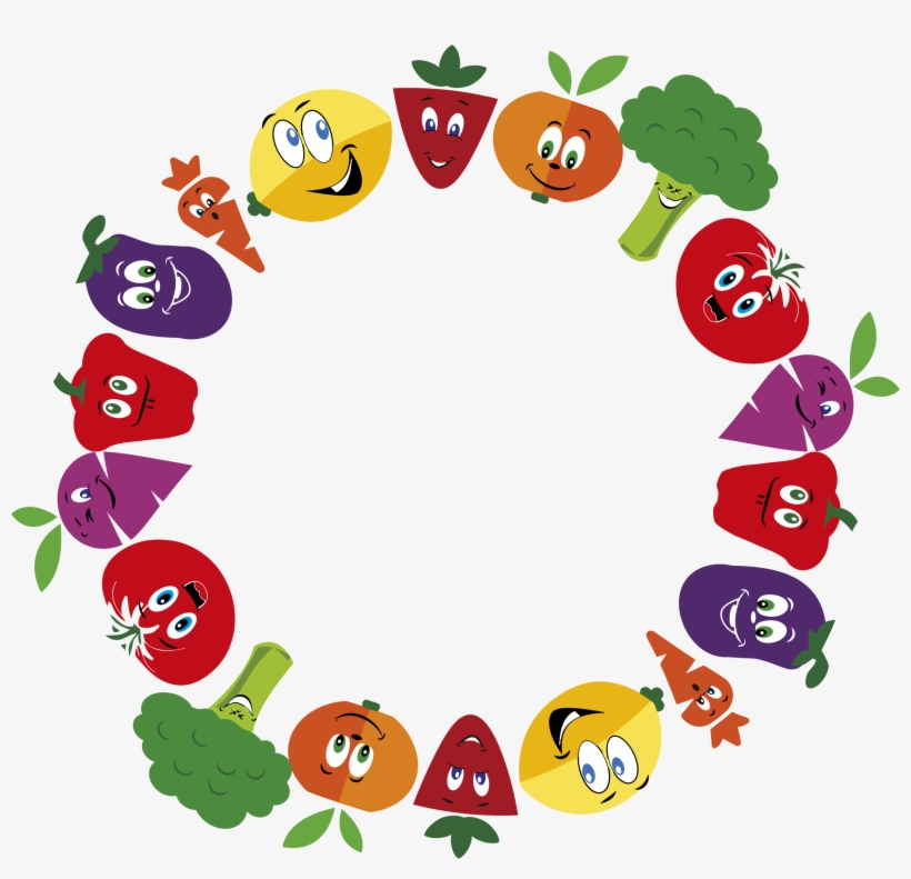 Fruits And Vegetables Clipart Border - Vegetables And Fruits Frame, transparent png #312151