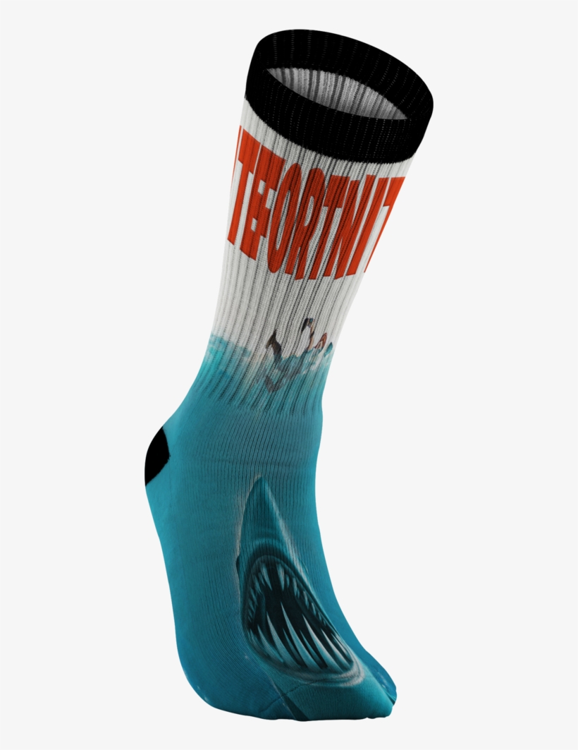 Fortnite Chomp Sr X Jaws Socks - Sock, transparent png #312415