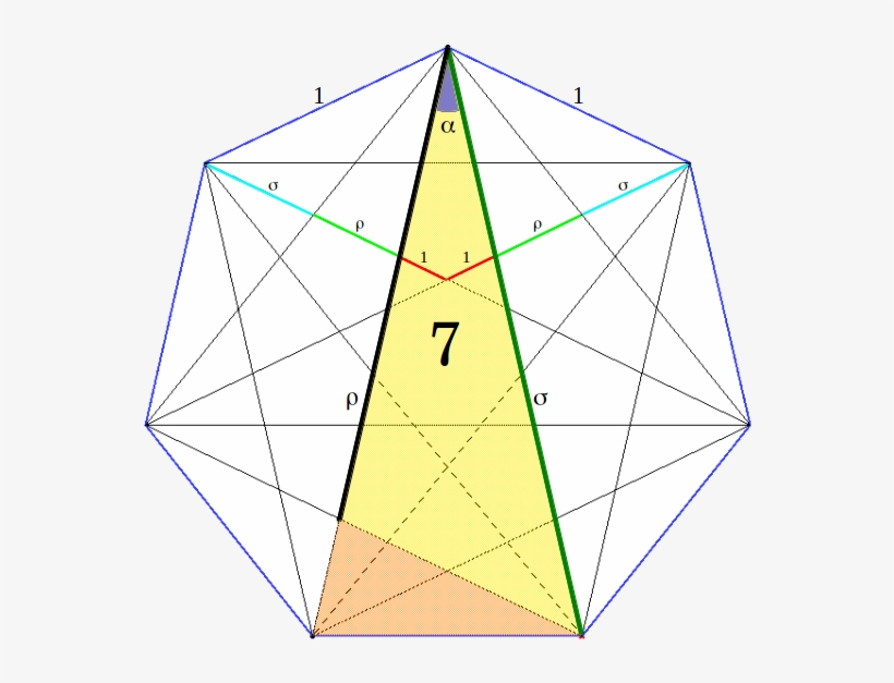 Golden Trisection And The Heptagon - Heptagon Golden Ratio, transparent png #312891